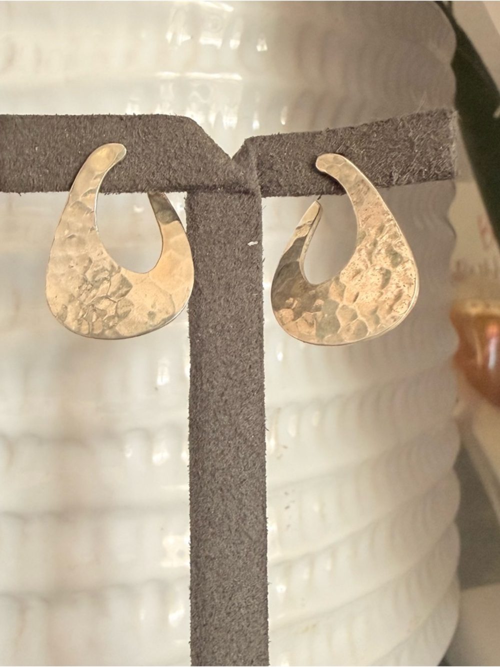 925 Hammered Sterling Silver Earrings - Picture 2 of 7